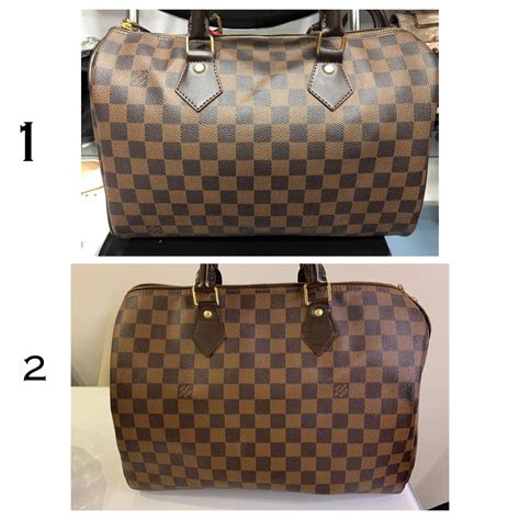 replica lv b25 leather|Authentic vs Fake Louis Vuitton Speedy B 25 Damier Ebene.